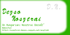 dezso nosztrai business card